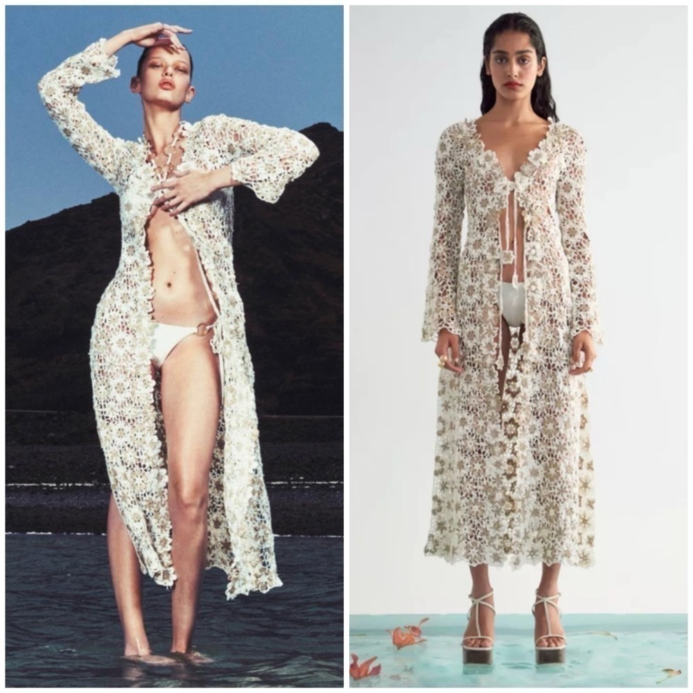 NWT CULT GAIA Ollie crochet-knit cover up SZ S